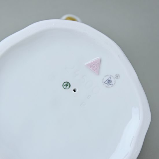 Papoušek 16 x 24,5 x 30 cm, Bílá + zlato, Porcelánové figurky Duchcov