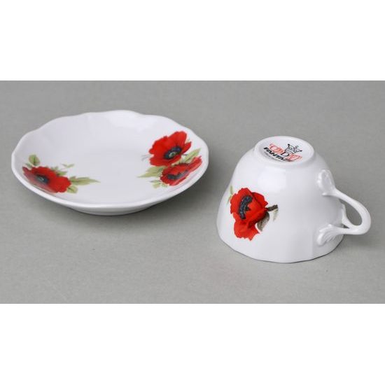 Cup + sacuer A + A 0,08 l / 11 cm espresso, Poppies, Český porcelán a.s.