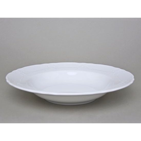 Vicomte bílá: Talíř hluboký 23 cm, Thun 1794, karlovarský porcelán