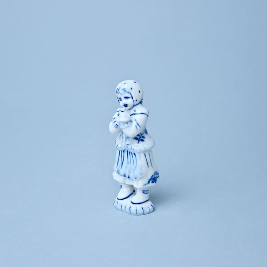Děvče s ptáčkem 10,8 cm, Cibulák, originální z Dubí