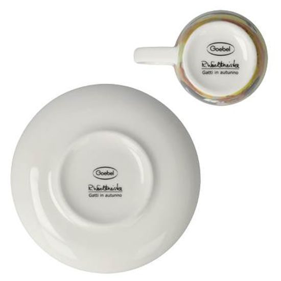 Cup 100 ml and saucer 11,5 cm, Gatti in autunno, fine bone china, Goebel