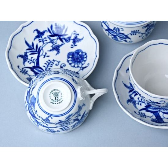 Souprava šálků a cukřenky v dárkové krabičce, Cibulák, originální z Dubí