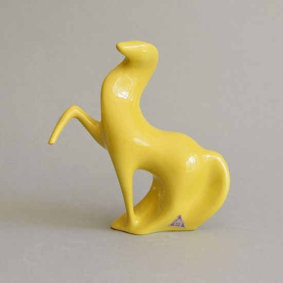 Stallion 15,5 x 5 x 16 cm, Yellow, Porcelain Figures Duchcov
