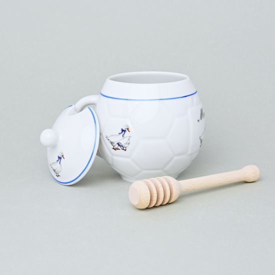 Mug for honey with wooden spoon and sign Med 0,40 l, Český porcelán a.s., goose