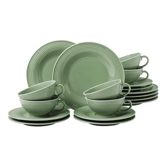 Beat grey-green: Tea set 18 pcs., Seltmann porcelain