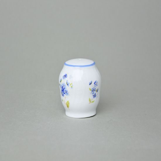 Pepper shaker, Thun 1794 Carlsbad porcelain, BERNADOTTE Forget-me-not-flower