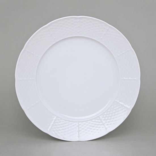 Plate flat 26 cm, Thun 1794 Carlsbad porcelain, Natalie white