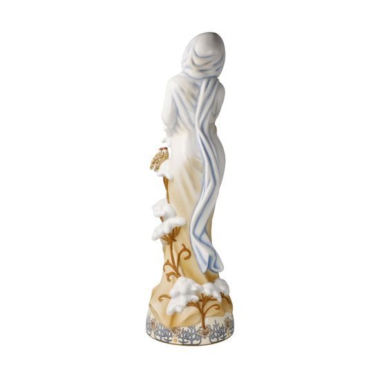 Winter 1900 porcelain figure, 10 / 9.5 / 31.5 cm, A. Mucha, Goebel
