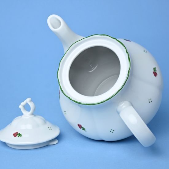 Tea pot 1,2 l, Verona red flowers + green, G. Benedikt 1882