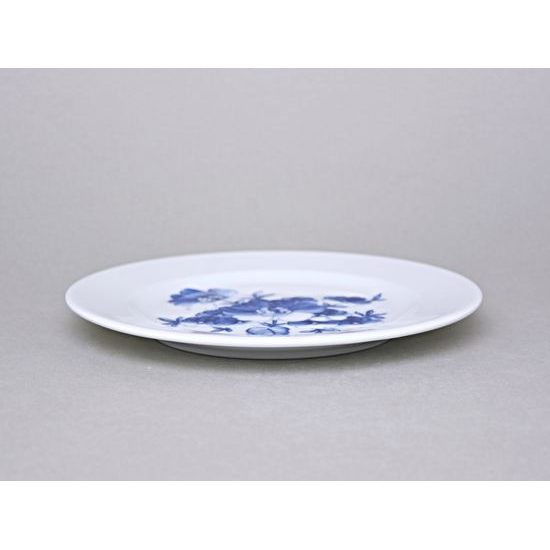 Talíř dezertní 21 cm, velká modrá květina, Český porcelán a.s.
