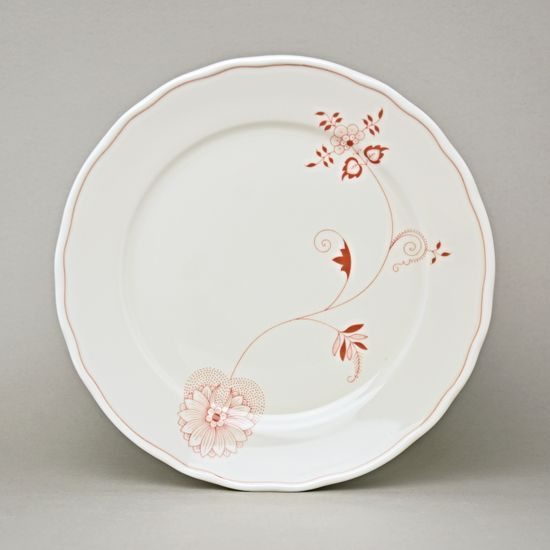 Talíř mělký 26 cm, cibulák ECO červený na ivory, Český porcelán a.s.