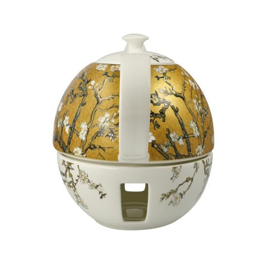 Teapot with warmer Van Gogh- Almond tree, 1,2 l, Fine Bone China, V. van Gogh, Goebel