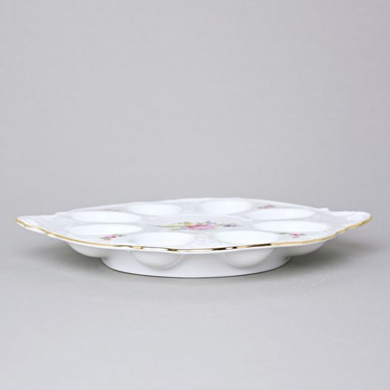 Podnos na vejce 25 cm, Thun 1794, karlovarský porcelán, BERNADOTTE míšeňská růže