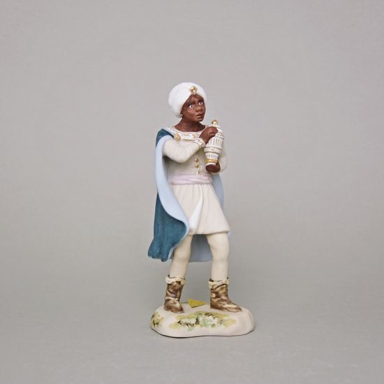 Král Baltazar, 7 x 7,3 x 17,5 cm, Biskvit + Saxe, Porcelánové figurky Duchcov
