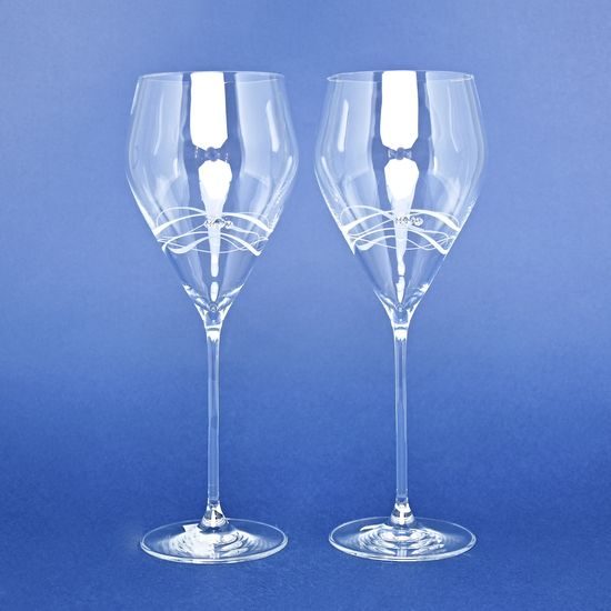 Set of 2 Wine Glasses, 470 ml, Swarovski Crystals