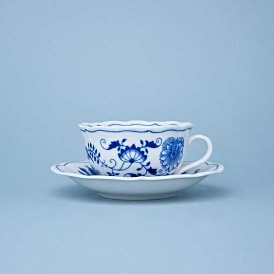 Cup and saucer mirror C/1 + ZC1, 200 ml / 15,5 cm for tea, Original Blue Onion Pattern