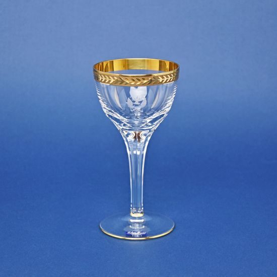 Wine glass 150 ml, golden stripe, 15,7 cm, Milan Mottl