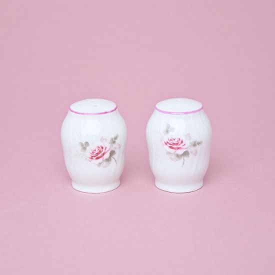 Pink line: Pepper shaker, Thun 1794 Carlsbad porcelain, BERNADOTTE roses
