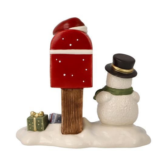 Snowman figurine Christmas Mail 11 / 5.5 / 10.5cm, stoneware, Goebel