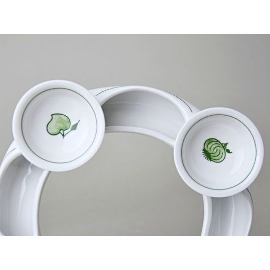 Advent candleholder 18 cm, Original Green Onion Pattern