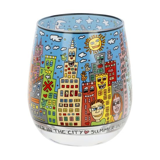 Wind light James Rizzi - Summer in the City, 8,5 / 8,5 / 9,5 cm, Glass, Goebel