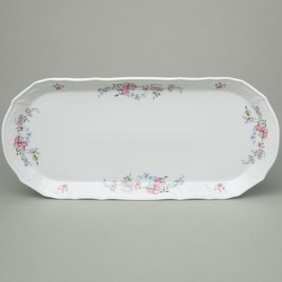 Podnos 4-hranný 37 cm, Thun 1794, karlovarský porcelán, BERNADOTTE popínavá růže