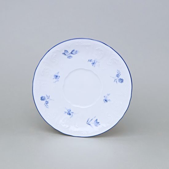 Podšálek 17,5 cm, Thun 1794, karlovarský porcelán, BERNADOTTE kytička