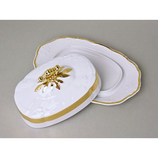 Dish for 250 g butter, Marie Louise 88003, Thun 1794, karlovarský porcelán