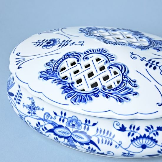 Bonboniéra oválná na 1 kg s víkem 29 cm, Cibulák, originální z Dubí (2j.)