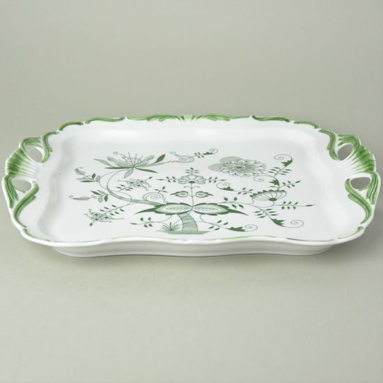 Platter Aida flat 34 x 29 cm, Original Green Onion pattern