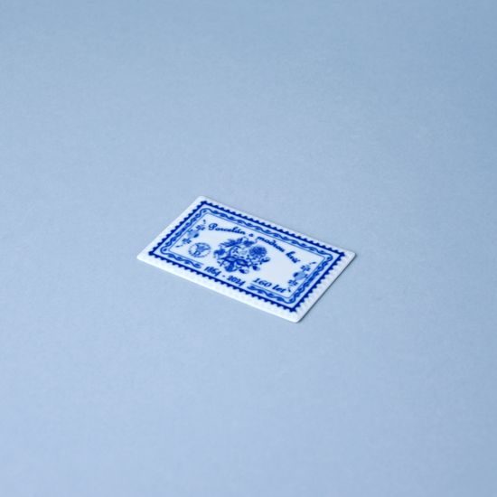 Postage Stamp porcelain 8 x 5 cm, Annual edition - 160 years, Original Blue Onion Pattern