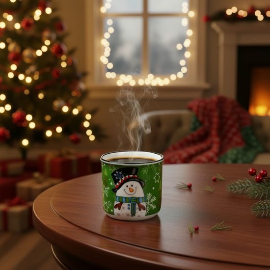 Kalíšek na espresso / panáček sněhulák 90 ml, glazurovaná keramika, EGAN