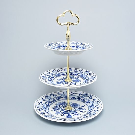 Etažer třídílný - náhradní spodní talíř - největší - s dirkou, Cibulák, originální z Dubí