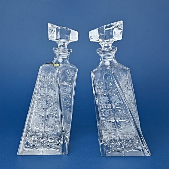 Set 2 Whisky karaf "Lovers", ruční brus 500PK, Crystal Bohemia