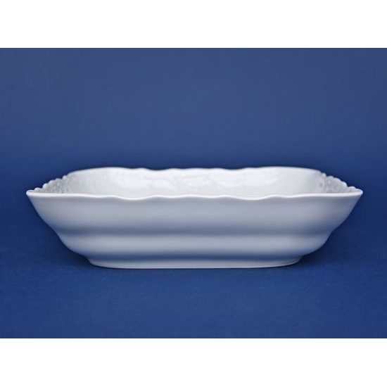 Bowl deep 25 cm J square, Thun 1794 Carlsbad porcelain, BERNADOTTE white