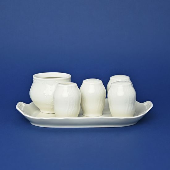 Cruet set 6 pcs., Thun 1794 Carlsbad porcelain, BERNADOTTE ivory