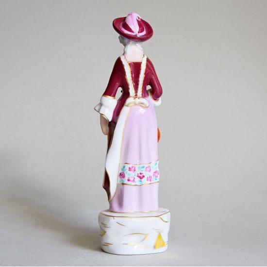 Lady With A Lute 6,5 x 6,5 x 21,5 cm, Saxe, Porcelain Figures Duchcov