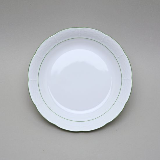 7047703: Miska (talíř) 19 cm coupsoup, Thun 1794, karlovarský porcelán, NATÁLIE sv. zelená linka