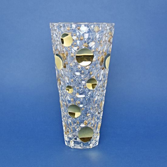 Vase Lisboa 31 cm gold dots - crystal, Jihlavské sklárny Bohemia 1845