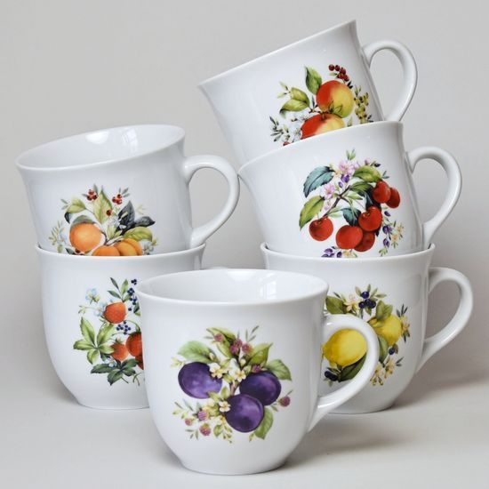 Hrnek Mirek 400 ml, ovoce, náhodný výběr dekoru, Český porcelán a.s.