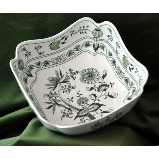 Bowl salad square 24 cm, Green Onion Pattern, Cesky porcelan a.s.