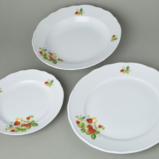 Plate set for 4 pers. 26-24-19, Strawberries, Český porcelán a.s.