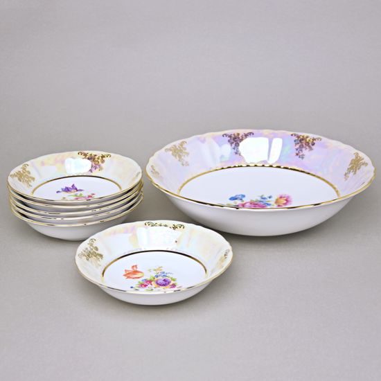 656: Kompotová sada pro 6 osob, Sonáta, listr + květiny, Leander Loučky