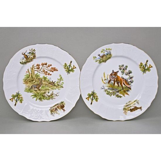 Plate dinner 25 cm set of 6 pcs., Thun 1794 Carlsbad porcelain, BERNADOTTE myslivecká