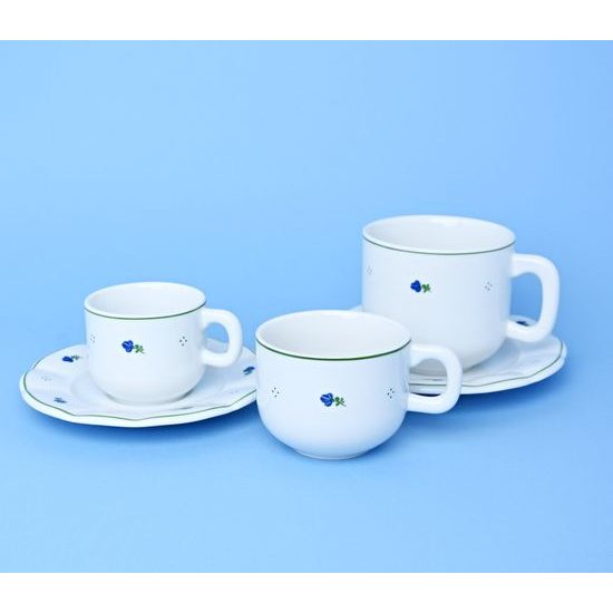 Šálek 250 ml + podšálek 17 cm, Benedikt modré kvítí + zelená, G. Benedikt 1882