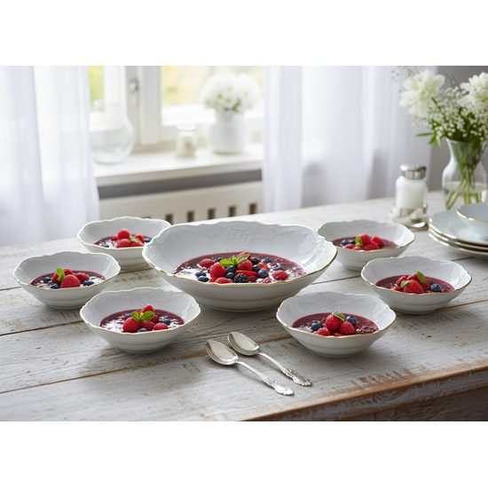 Compot set for 6 pers., Thun 1794 Carlsbad porcelain, BERNADOTTE gold line