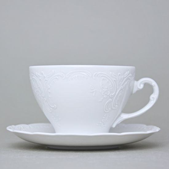 Cup 200 ml and saucer tea, Opera white, Cesky porcelan a.s.