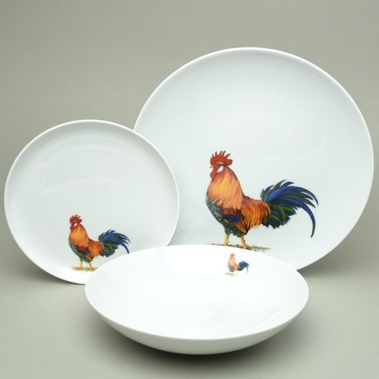 ROOSTER: Plate set 12 pcs. ELEGANCE, Thun 1794 a.s.