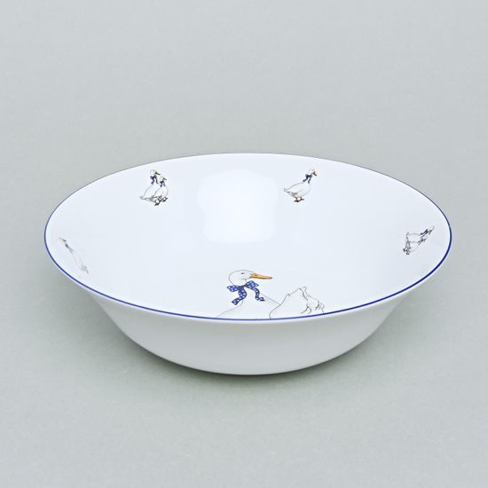 Coups Goose, Bowl 25 cm deep, Thun 1794 Carlsbad porcelain