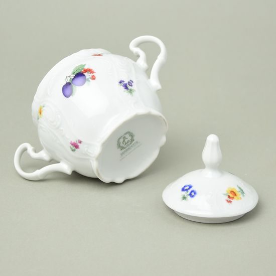 Sugar bowl 220 ml, Thun 1794 Carlsbad porcelain, BERNADOTTE plums and flowers